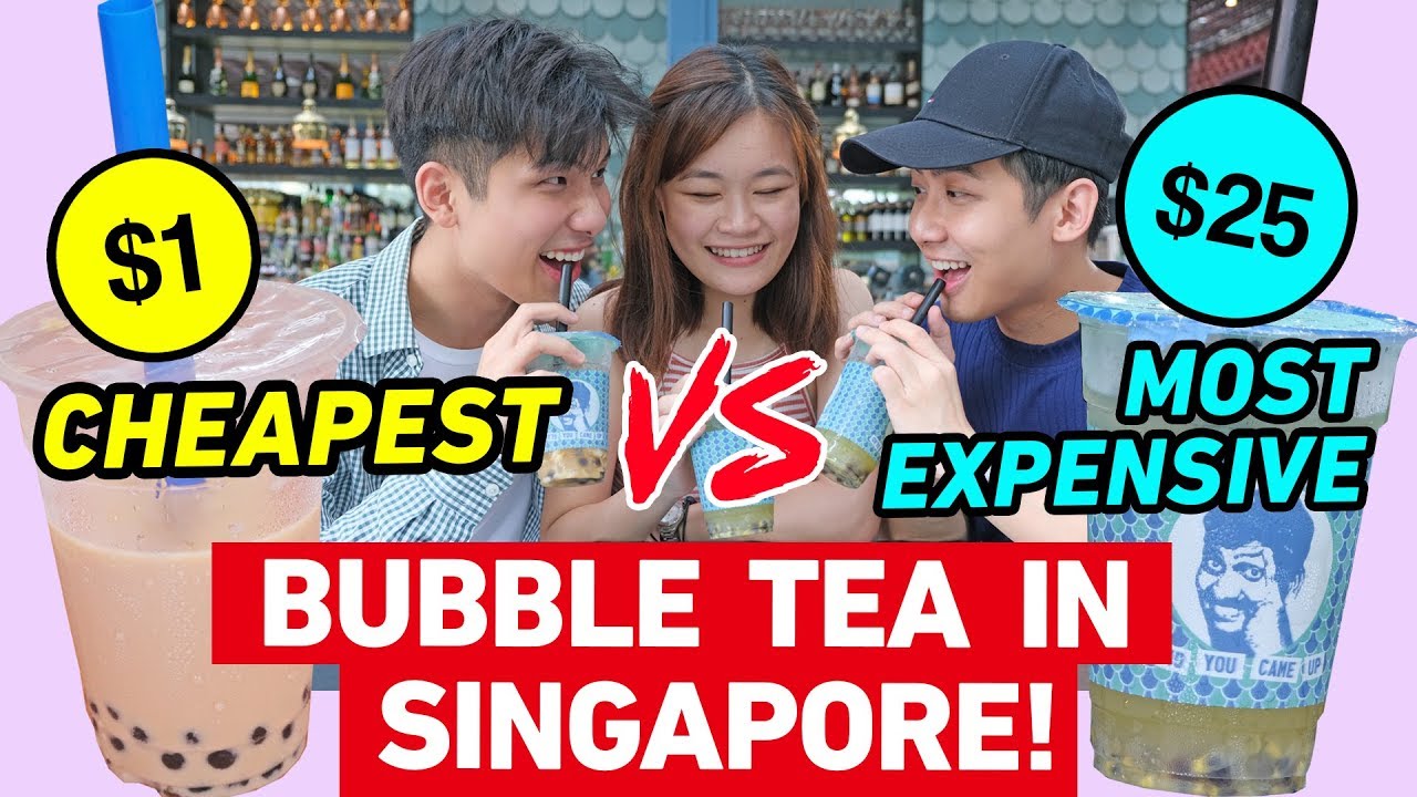 CHEAPEST vs MOST EXPENSIVE BUBBLE TEA IN SINGAPORE ($1 vs $25) 新加坡最便宜和最贵的泡泡茶 😱