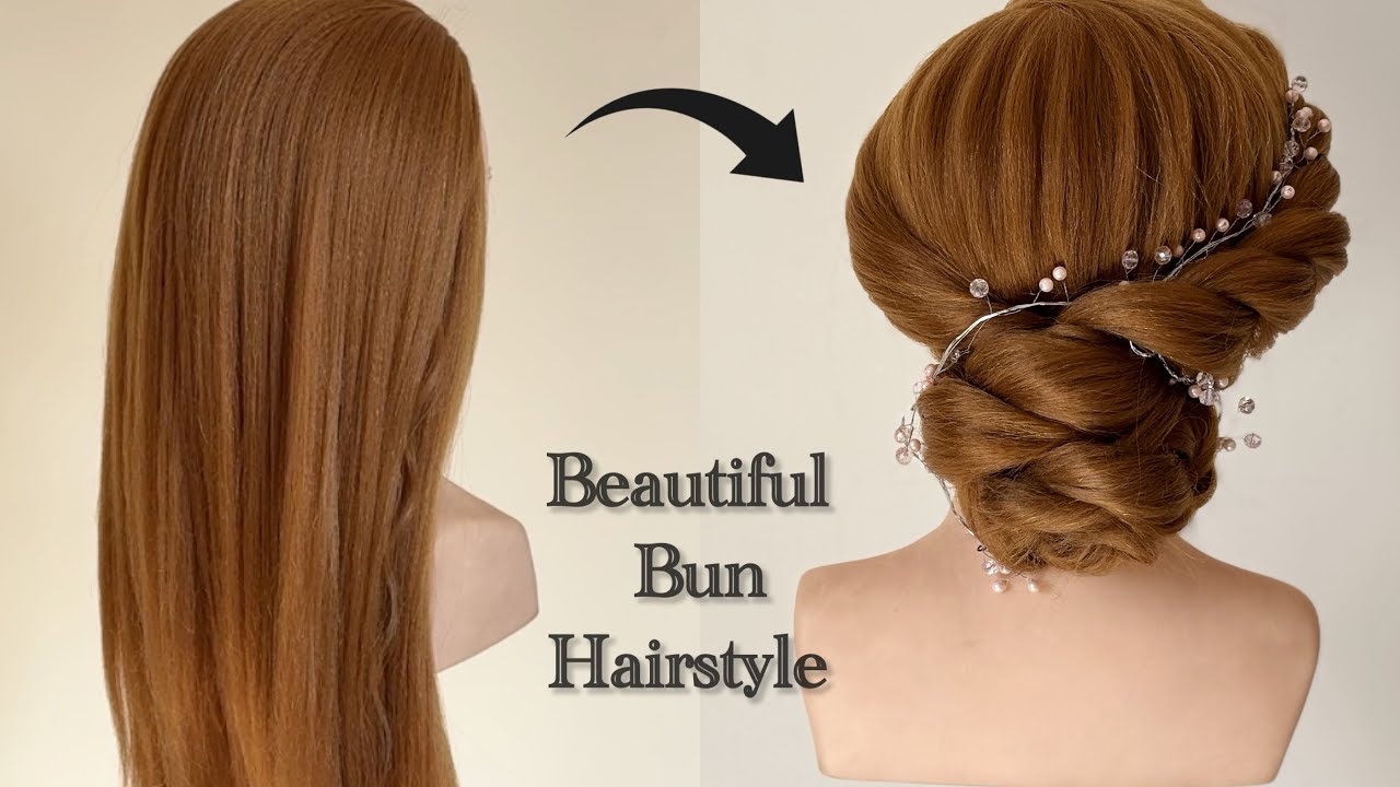 Beautiful Western Bun Hairstyle Tutorial 💕 #hairstyle #hair #hairstyletutorial #youtubeshorts 