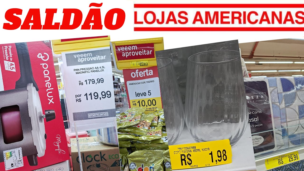 LOJAS AMERICANAS NO SALDÃO | OFERTAS DE PANELAS, UTILIDADES, SHAMPOO, CHOCOLATES E ELETRO