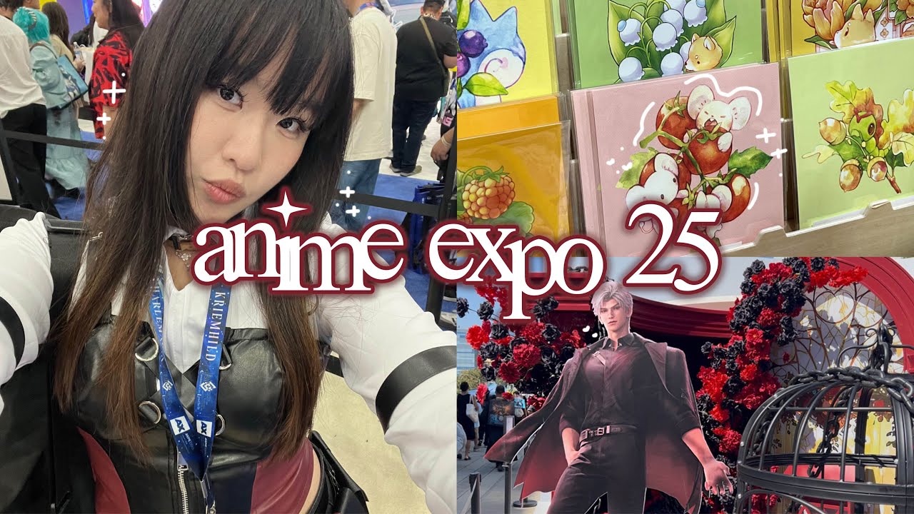 anime expo '25 vlog 🍥: cosplay, pokemon pack rips, love and deepspace, little tokyo la, artist merch