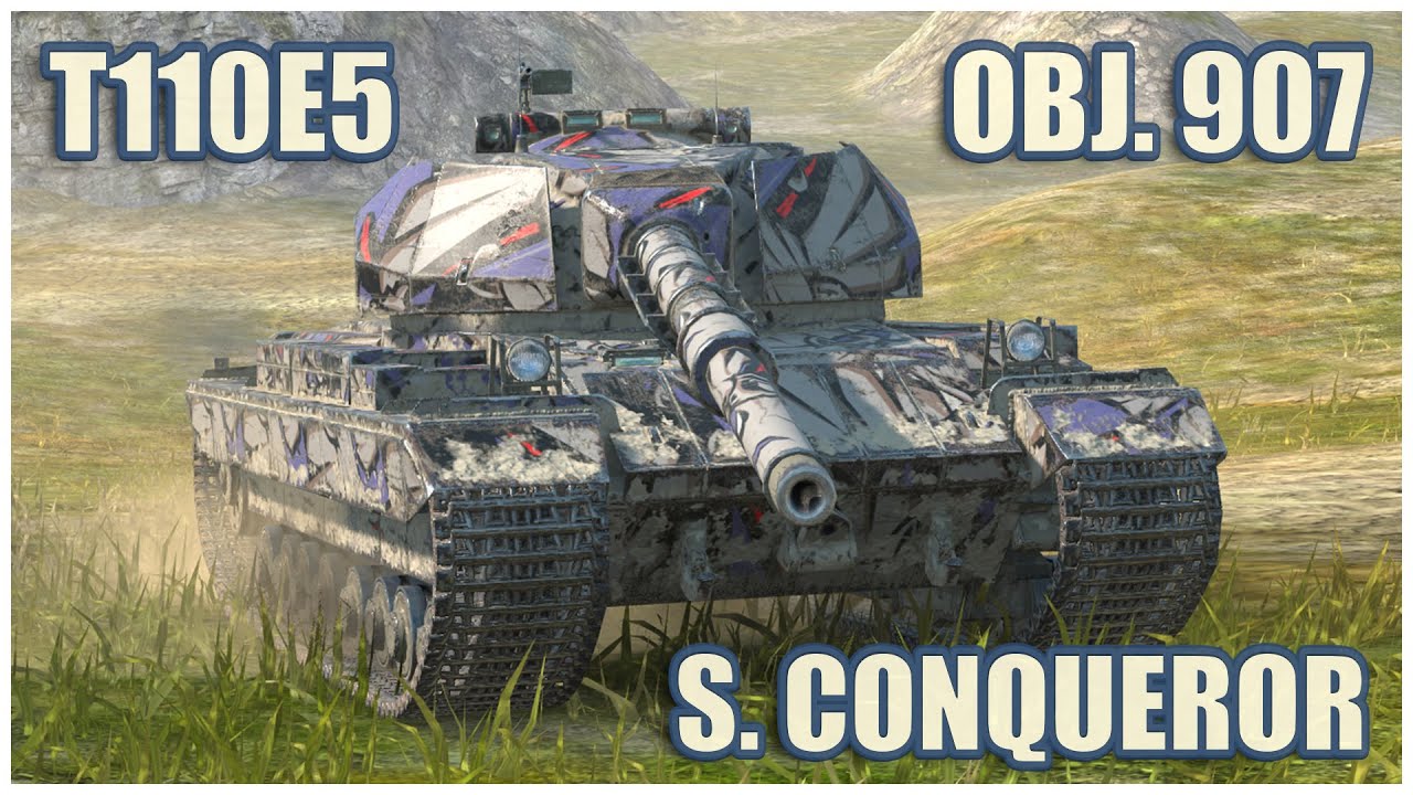 Объект 907, T110E5 & Super Conqueror • WoT Blitz Gameplay