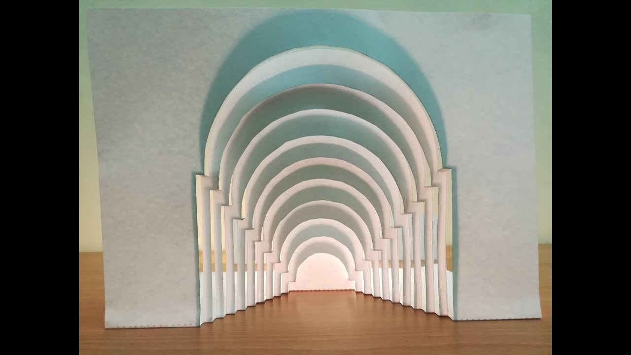 3d tunnel card | Pop up tunnel card | paper art｜Origami Architecture | kirigami art | 3d隧道彈出卡片