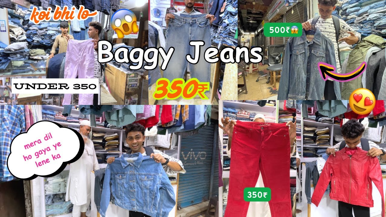 Baggy Jeans 350₹ Only|| Fountain market Cheapest jeans market CSMT 😍😱#vlog #explore #jeans