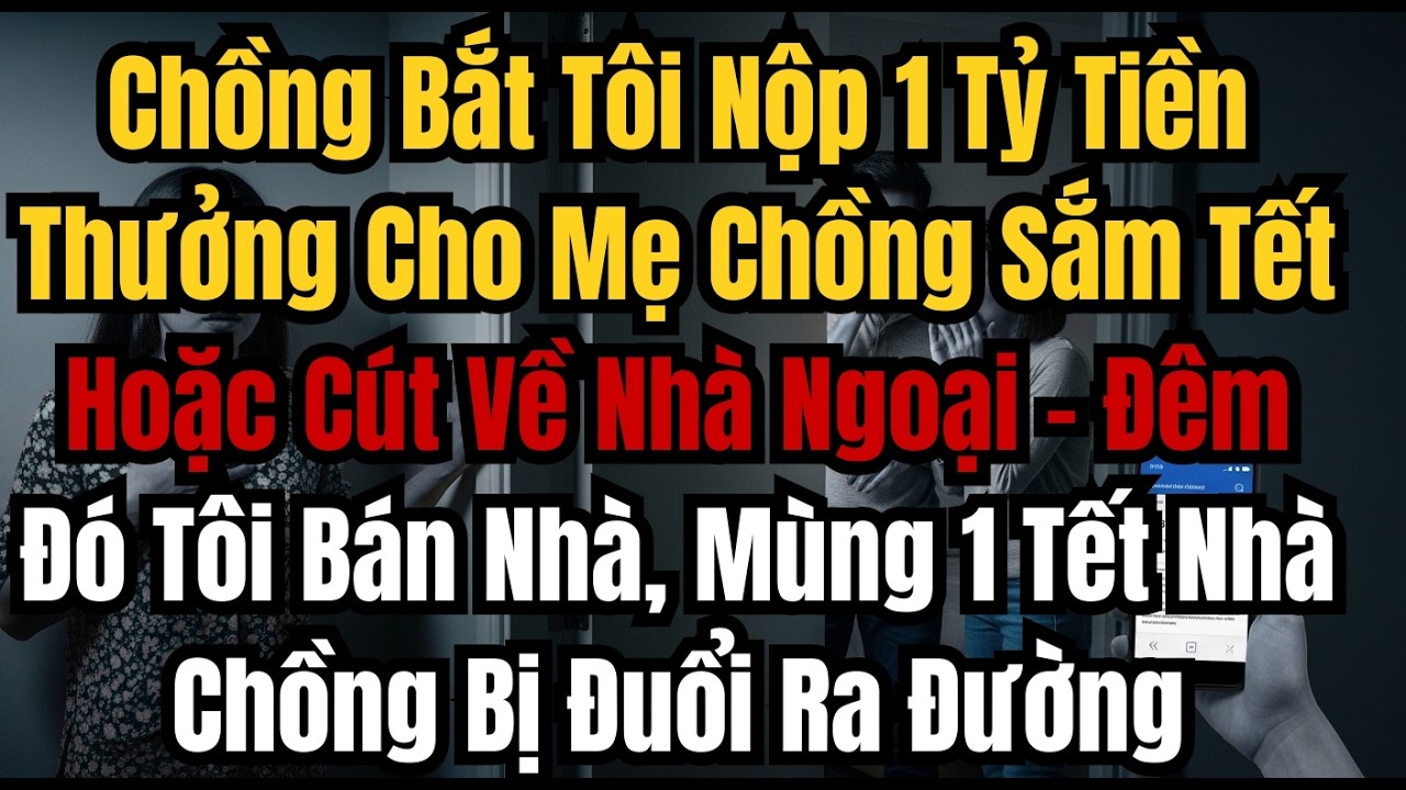Chồng Bắt Tôi Nộp 1 Tỷ Tiền Thưởng Cho Mẹ Chồng Sắm Tết Hoặc Cút Về Nhà Ngoại – Đêm Đó Tôi Bán Nhà,