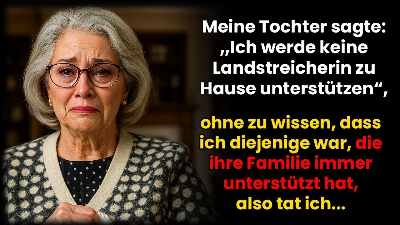 Meine Tochter sagte; Ich werde dich nicht unterstützen… ohne zu wissen, dass ich es immer tat.