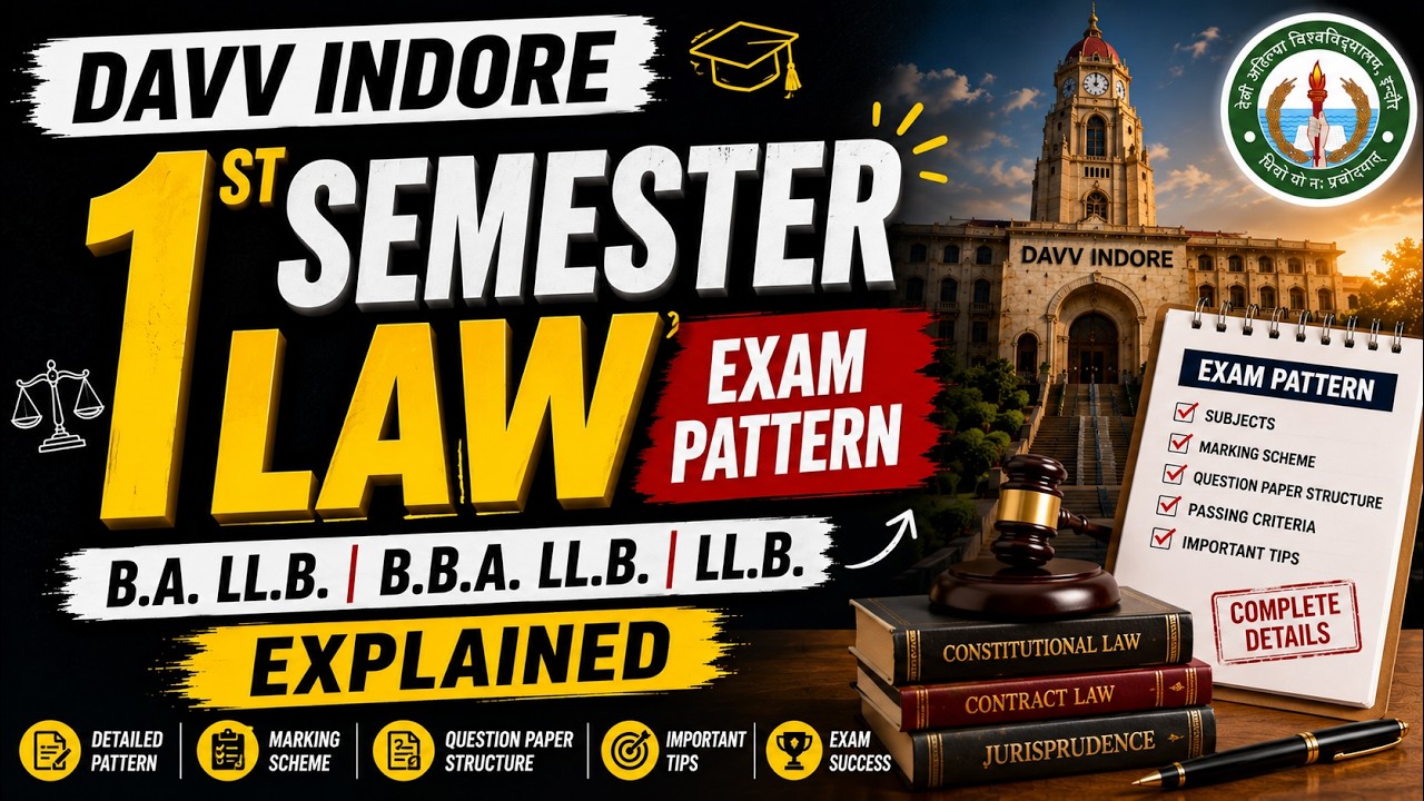 DAVV Indore 1st Semester Law Exam Pattern 2026 | BALLB, BBALLB & LLB