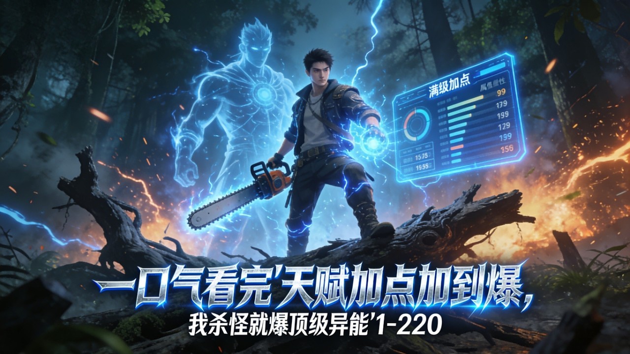 一口气看完《天赋加点加到爆，我杀怪就爆顶级异能》1-220  穿越九州，陈野觉醒金手指深蓝加点。 可十年他都没遇到一个怪…直到他来苗木基地实习。南疆挖来的龙血树每晚都作怪，陈野直接用油锯给它扬了！