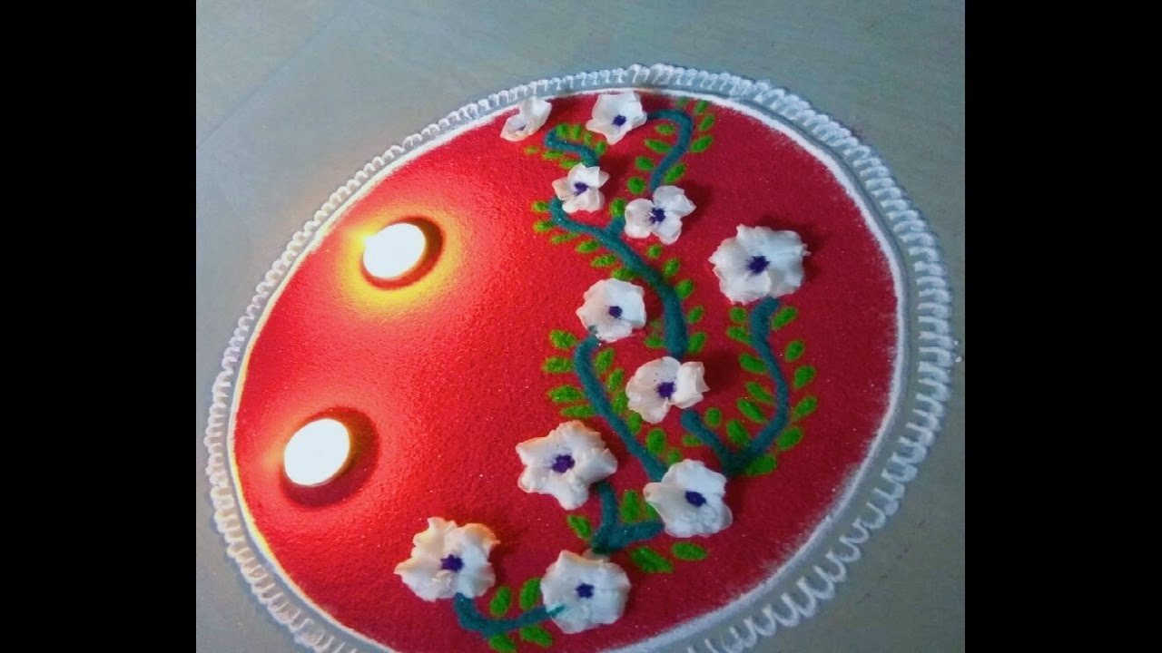 Innovative,unique rangoli with real flowers | easy rangoli by Yogita Garud
