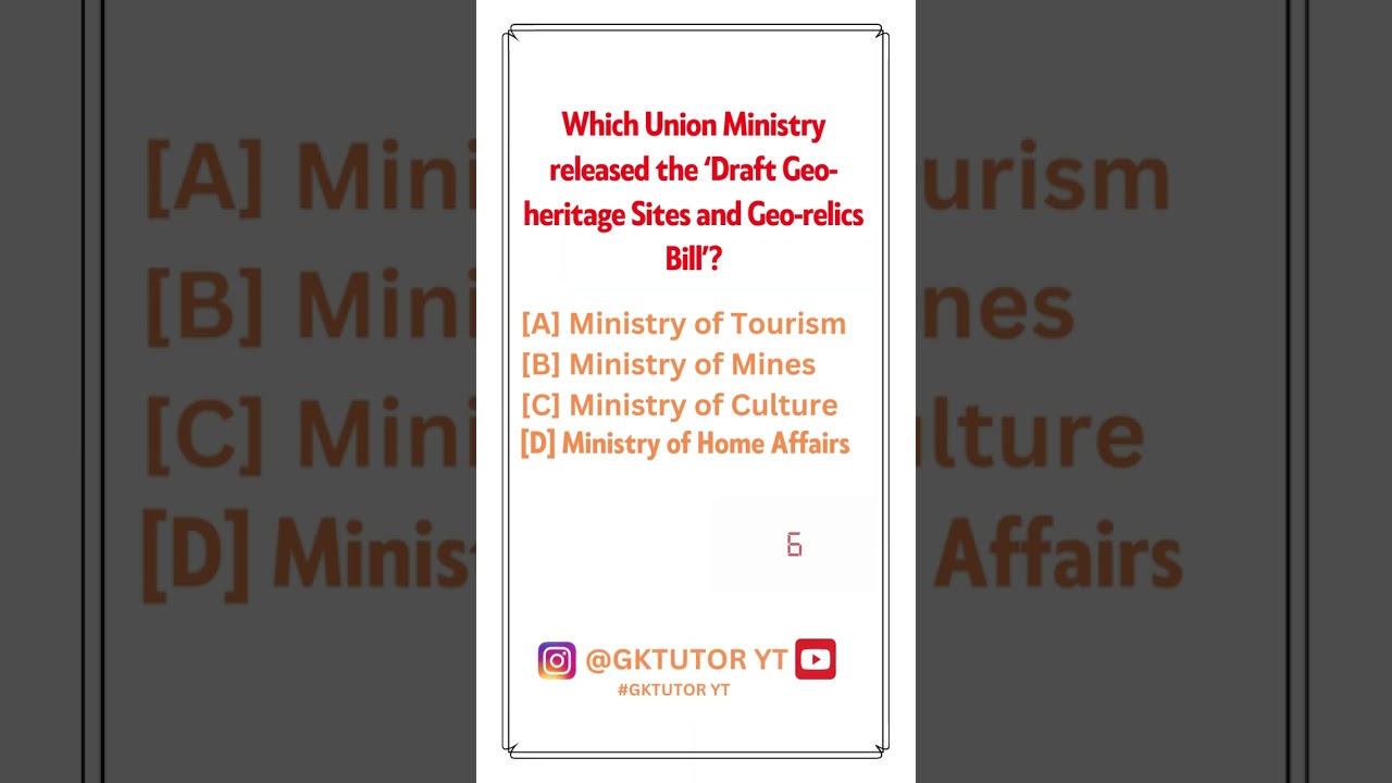 Which Union Ministry released the ‘Draft Geo-heritage Sites and Geo-relics Bill’?