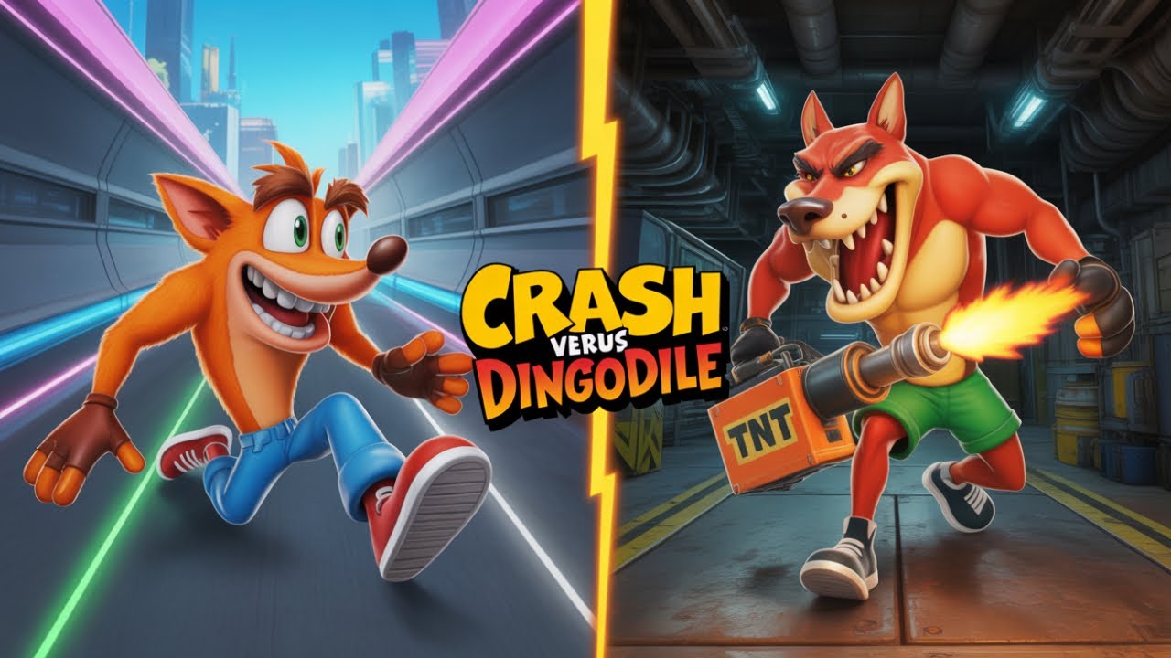 Битва с боссом Дингодилом - пройден 10-й уровень в Crash Warped.