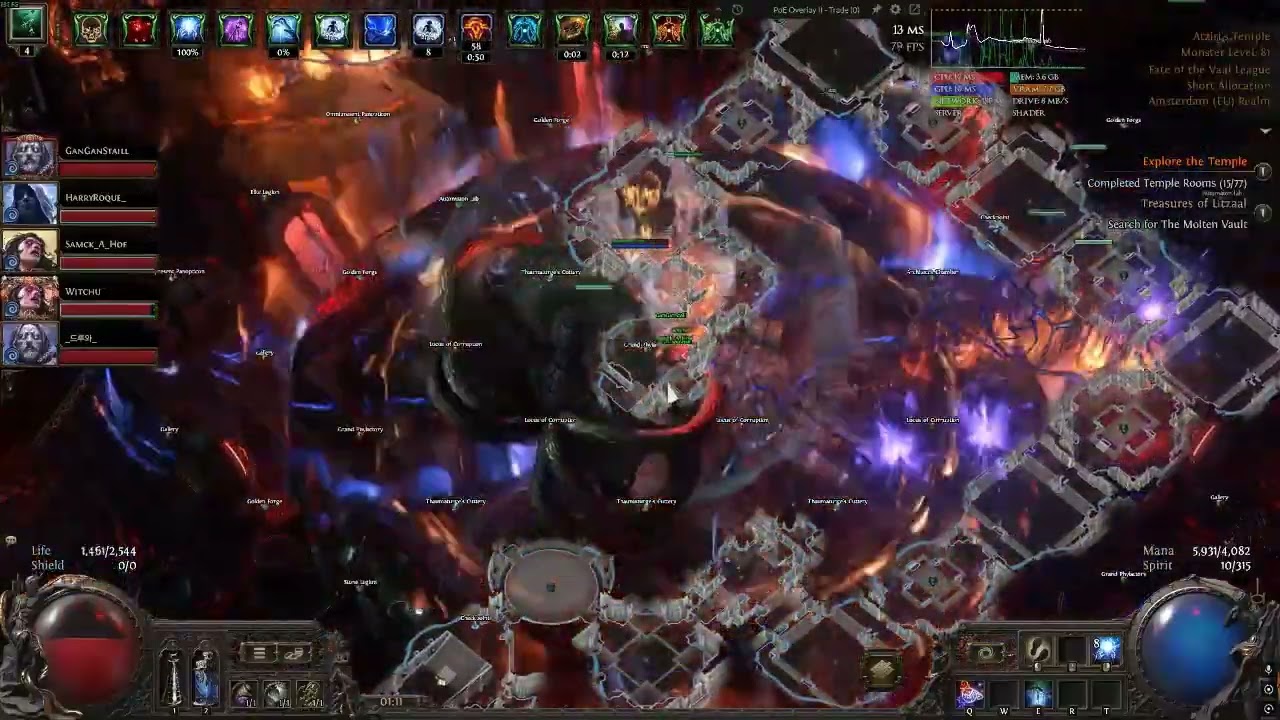 Witch Bloodmage Elemental Weakness temple 6 man carry