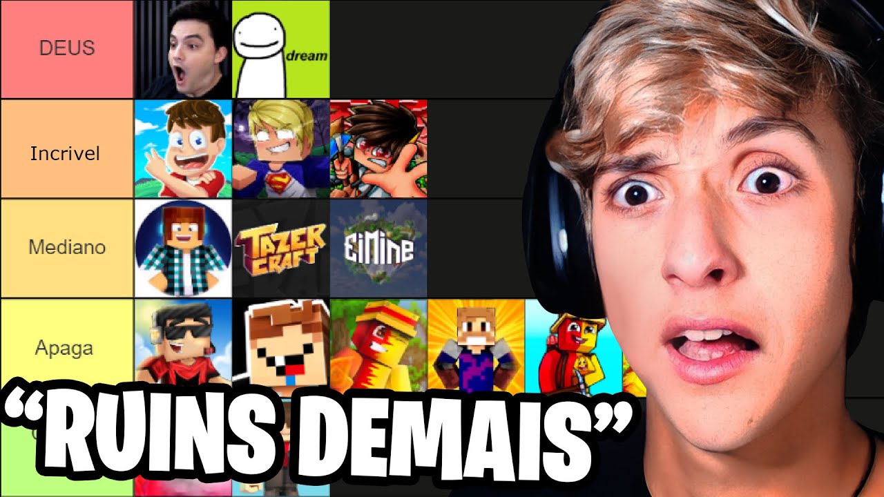 tier list dos piores youtubers