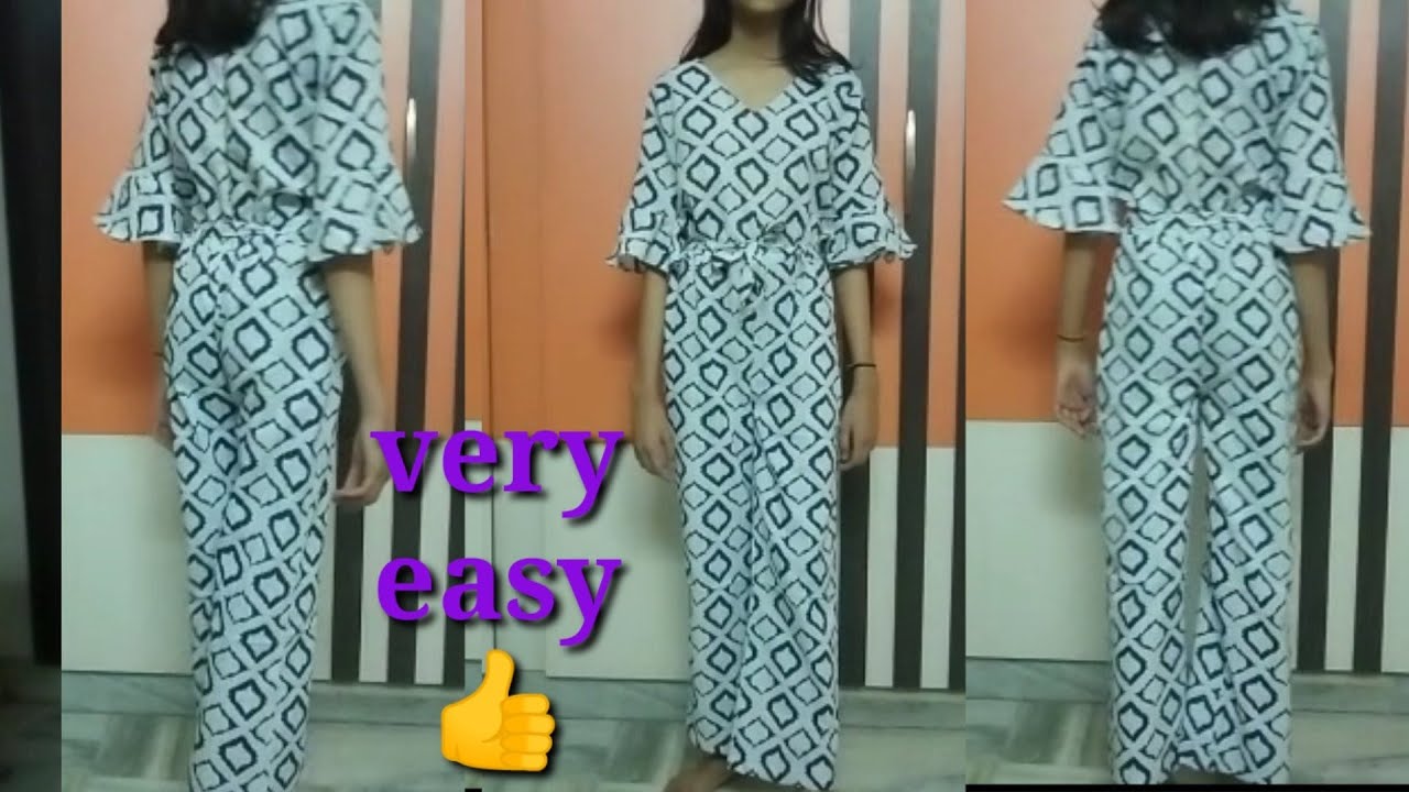 आसानी से जम्प सूट बनाना सीखें | jumpsuit cutting and stitching | jumpsuit new design 2023