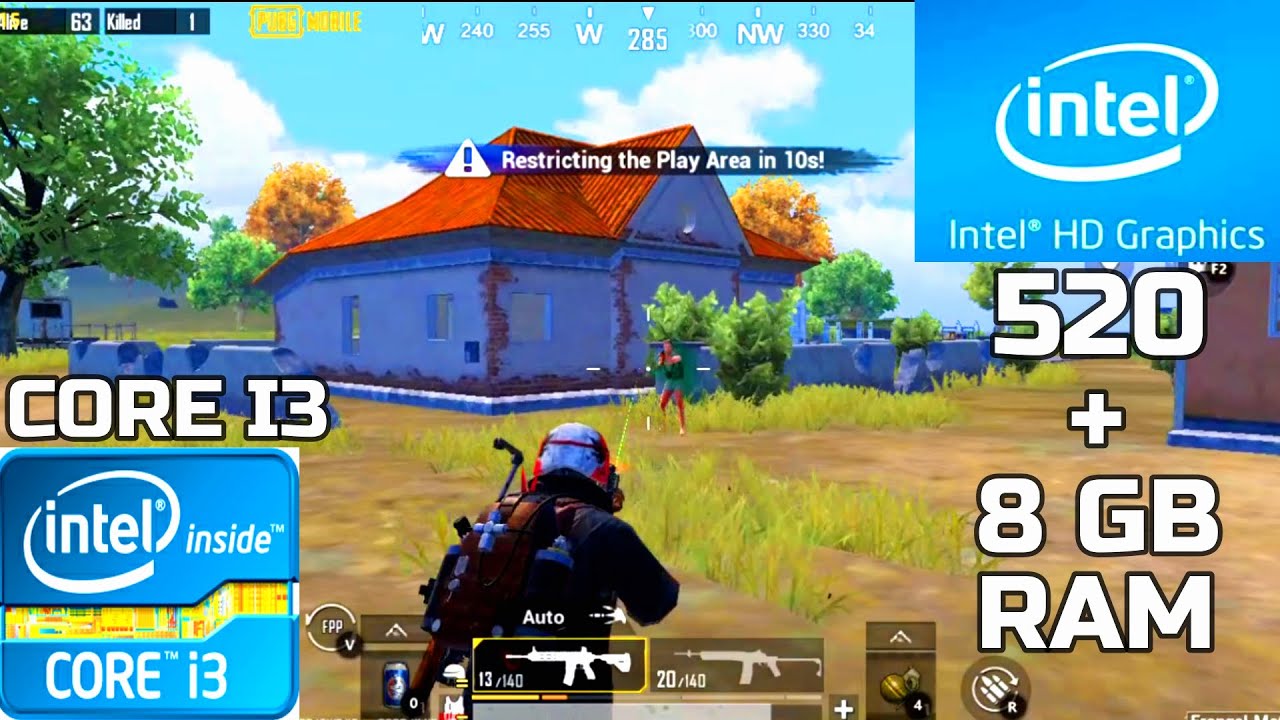 PUBG MOBILE - i3 6006U- 8GB RAM- intel HD 520| low spec pc gaming test| PUBG MOBILE Gameplay