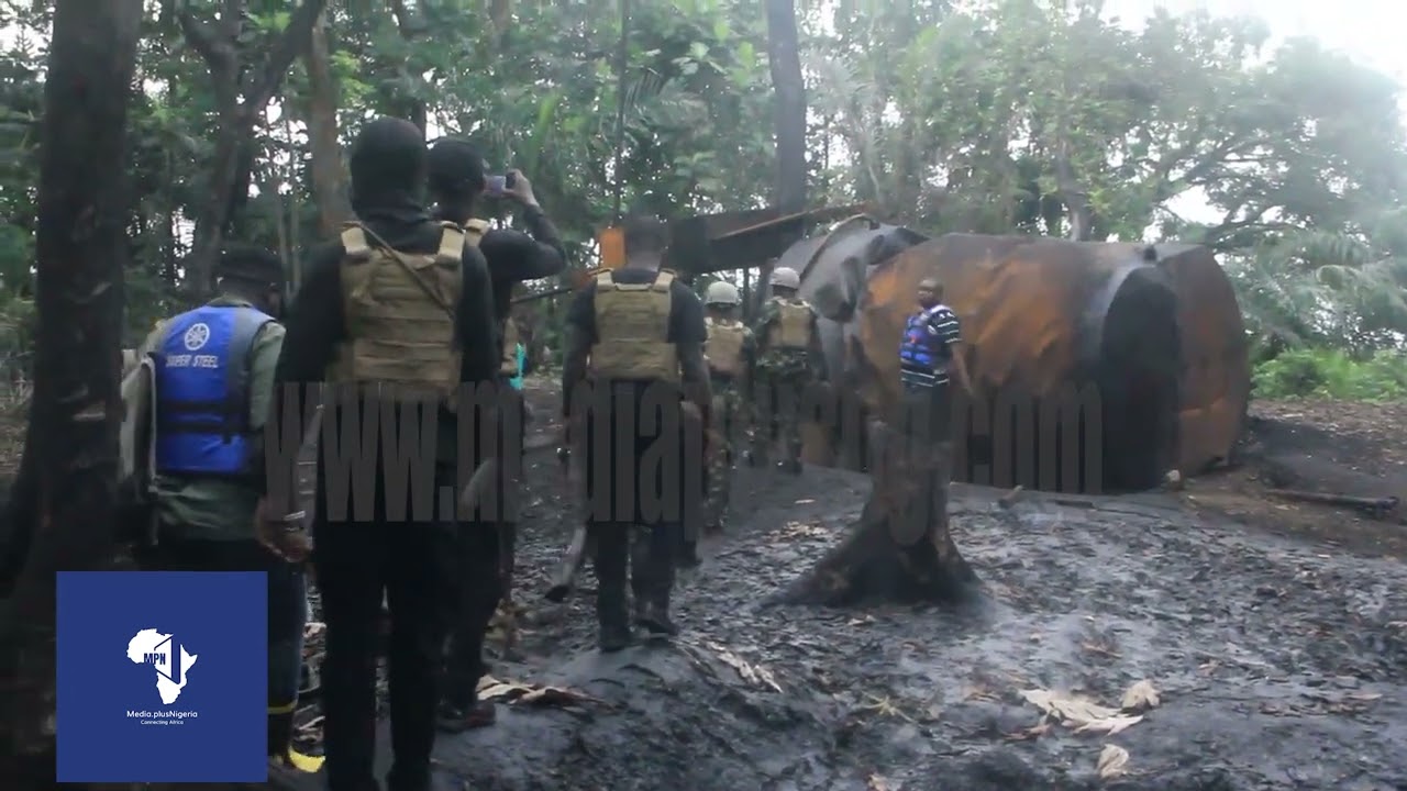 NAVY DISCOVERS LARGEST ILLEGAL CRUDE OIL REFINING SITE IN RIVERS STATE
