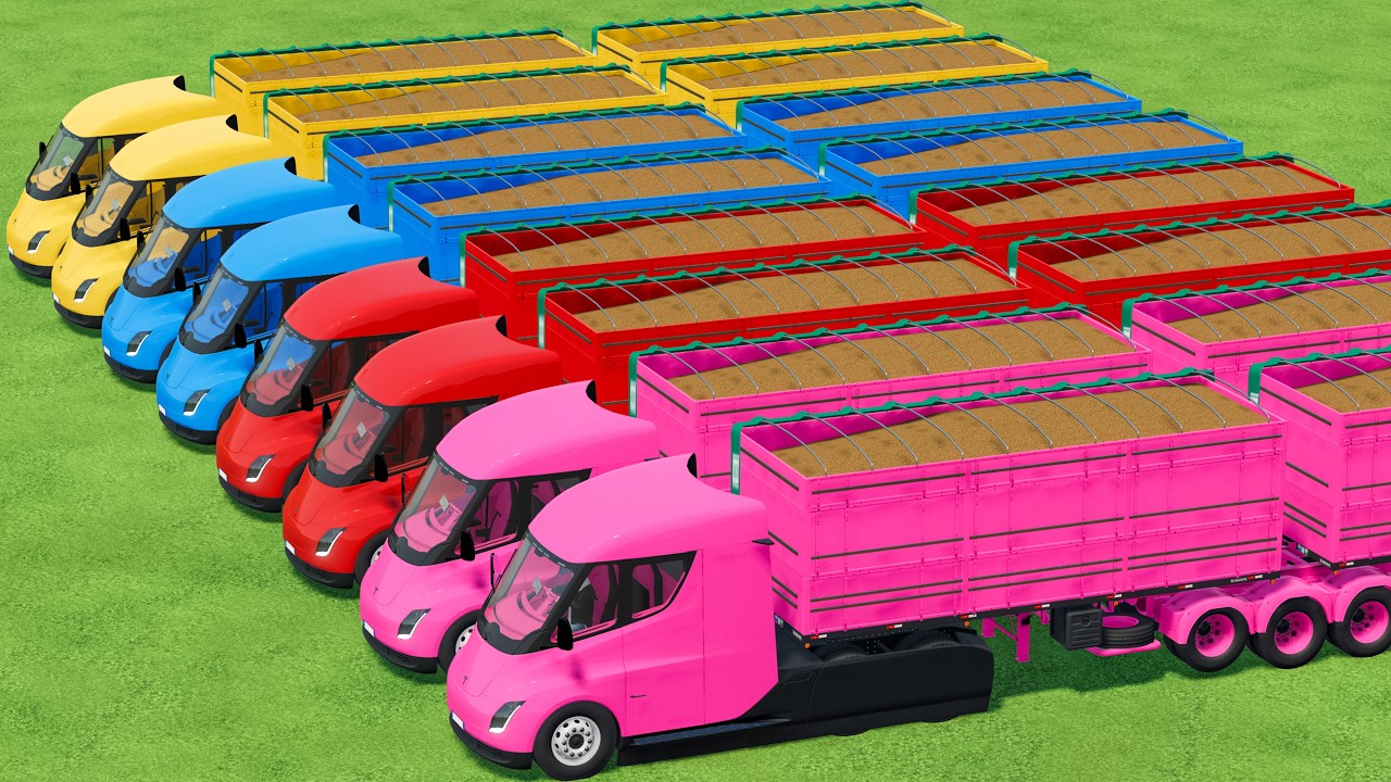 Work With Colors | Giants Colour Truck Vs Longest Trailer Transport In Fs22 | Farming Simulator 22
