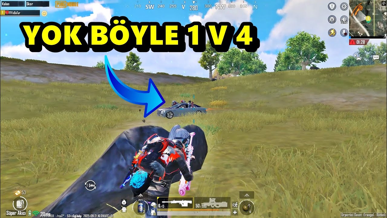YOK B&Ouml;YLE 1 V 4 M&Uuml;KEMMEL MA&Ccedil; BATUR GAME SOLO SQUAD PUBG MOBİLE