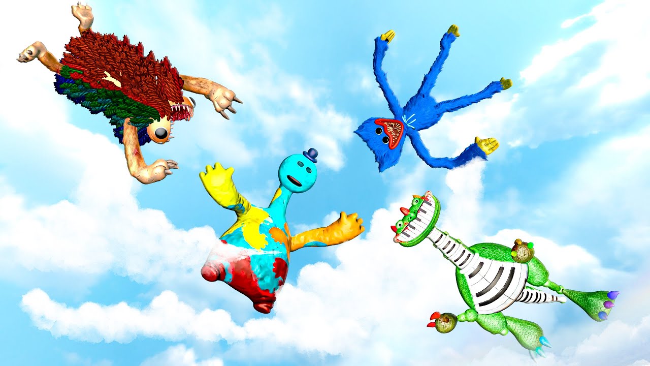 Garry's Mod  Poppy Playtime Chapter 4 Crew Ragdolls Jumps