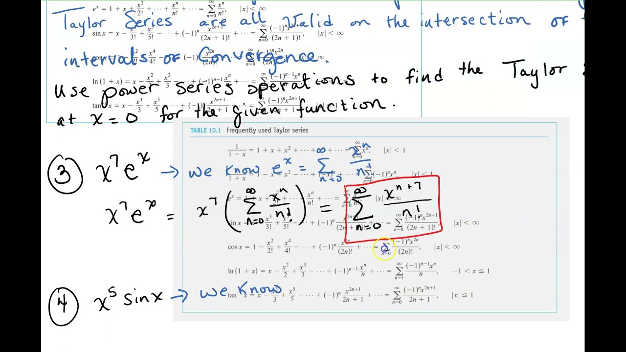 Use Power Series operations to find a Taylor Series