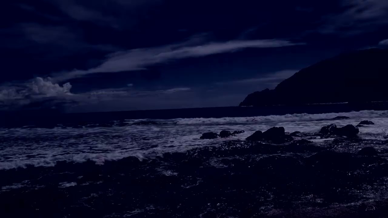 Deep Blue Ocean Waves for Deep Sleep | Like the Night Sea Cradling Your Thoughts