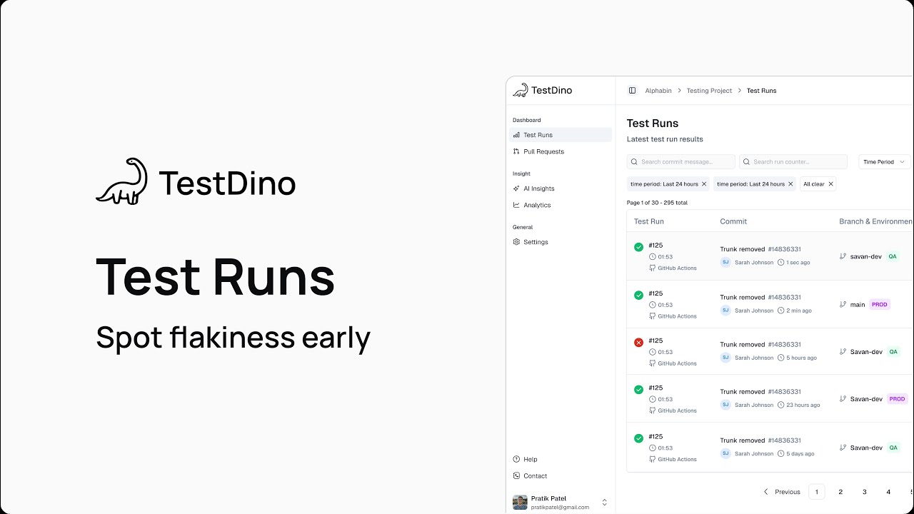 TestDino Test Run &ndash; Smart end-to-end Test Analysis