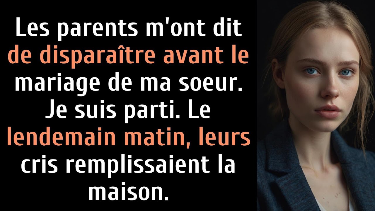 Mes parents m'ont dit, Si vous aimez vraiment votre sœur, Vous avez disparu avant son mariage. Je