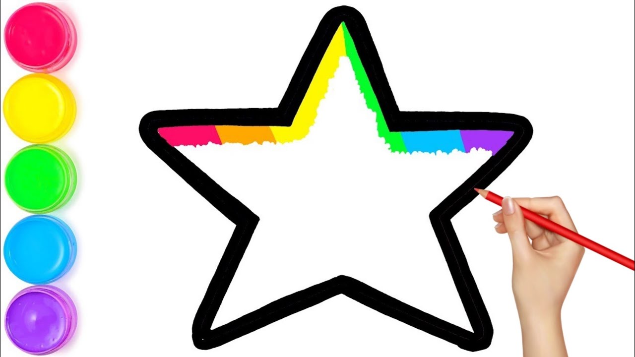 Easy Star drawing for kids, painting and colouring for kids, toodles ideas for kids, somser artist