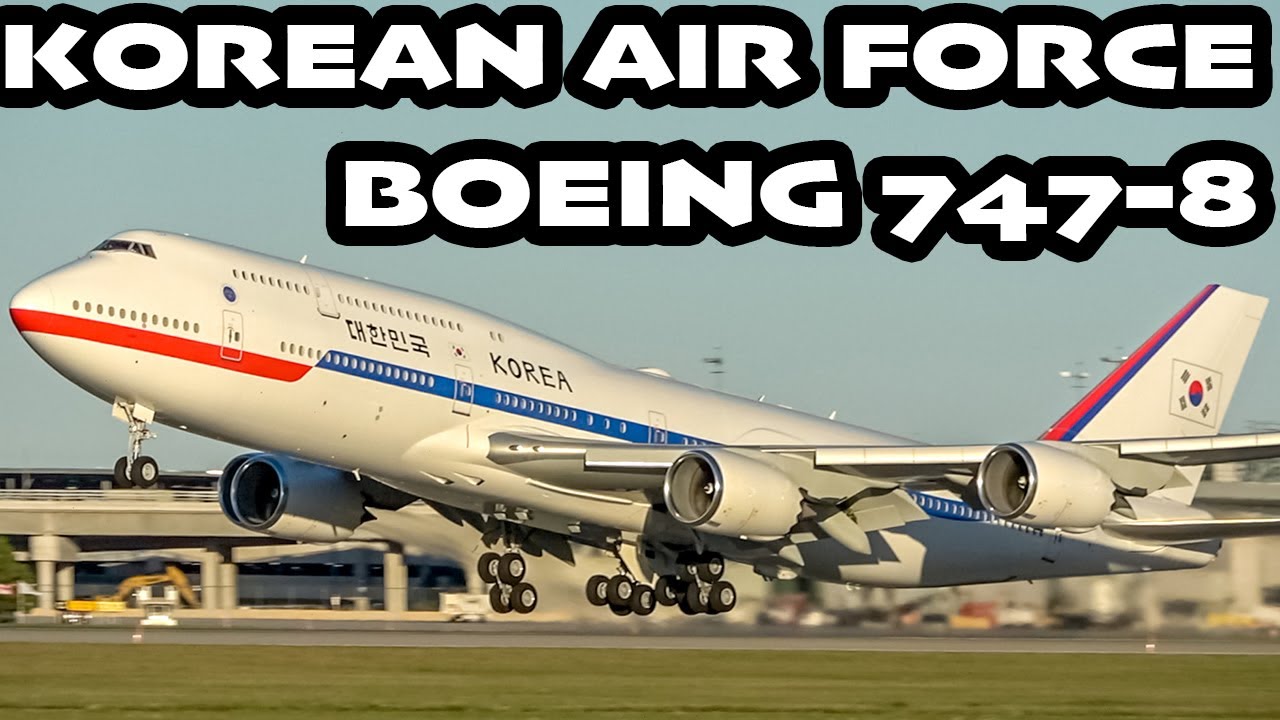 Korean Air Force 1 (Presidential Visit) Boeing 747-8 VIP action in Ottawa (YOW/CYOW)