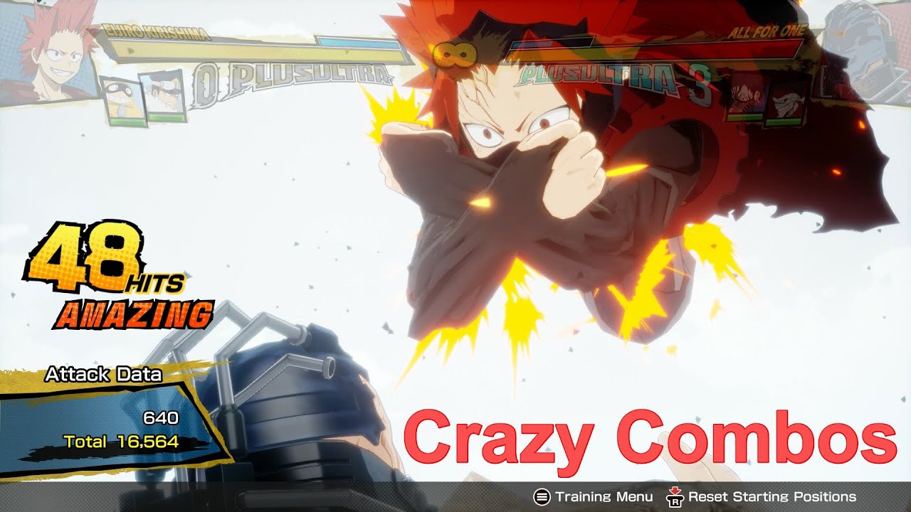 Eijiro Kirishima Advanced Combo Video - My Hero Academia One's Justice 2