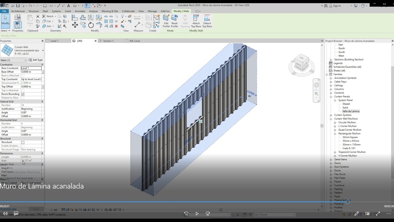Muro de Lámina Acanalada en Revit Fácil!