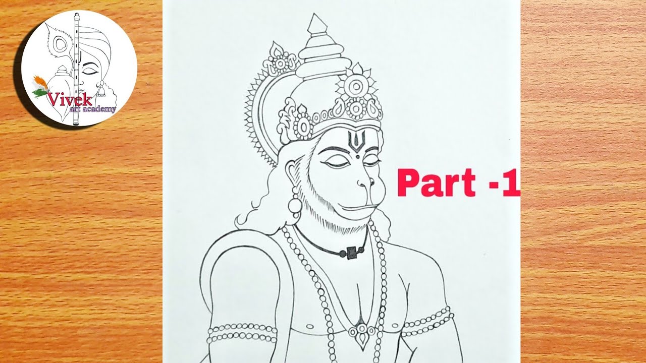 Lord Hanuman Drawing (Part-1) | Easy Bajarang Bali Drawing Step by Step | Vivek Art Academy