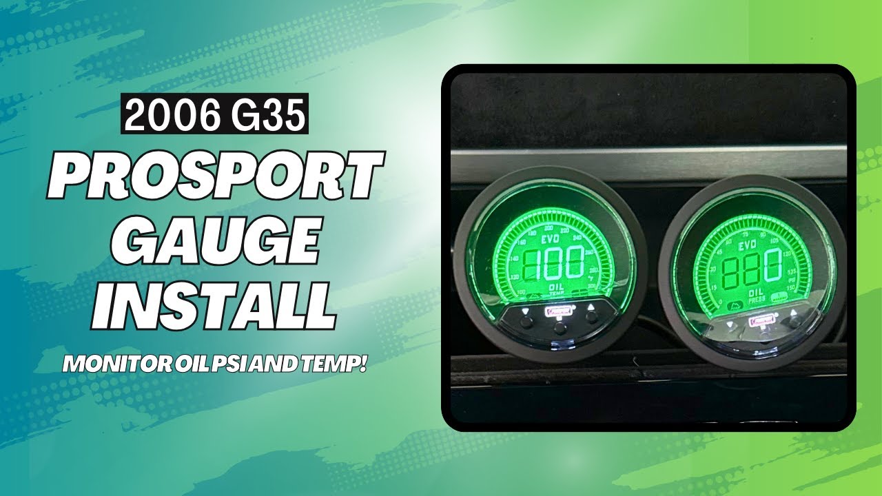 G35 | Installing Oil Pressure and Temp Gauges.