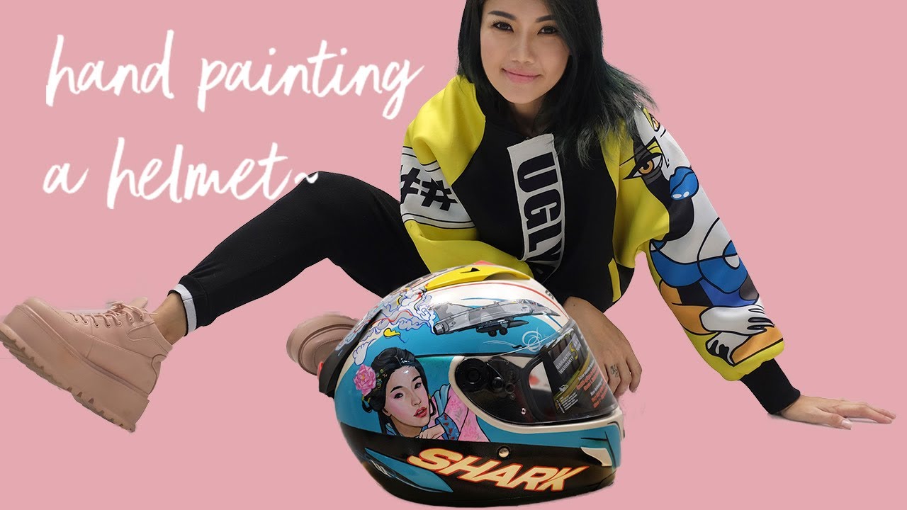 HOW TO custom paint a helmet from START to FINISH full tutorial by Haze Long
