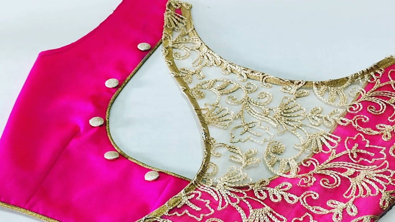 Designer Boat Neck Blouse Design Cutting and Stitching  Back Neck Blouse Design | Net Blouse Designs