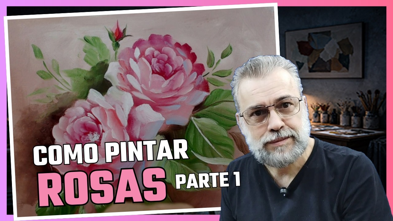 Como Pintar Rosas Cor de Rosa – Aula 1 | Tutorial Passo a Passo para Iniciantes