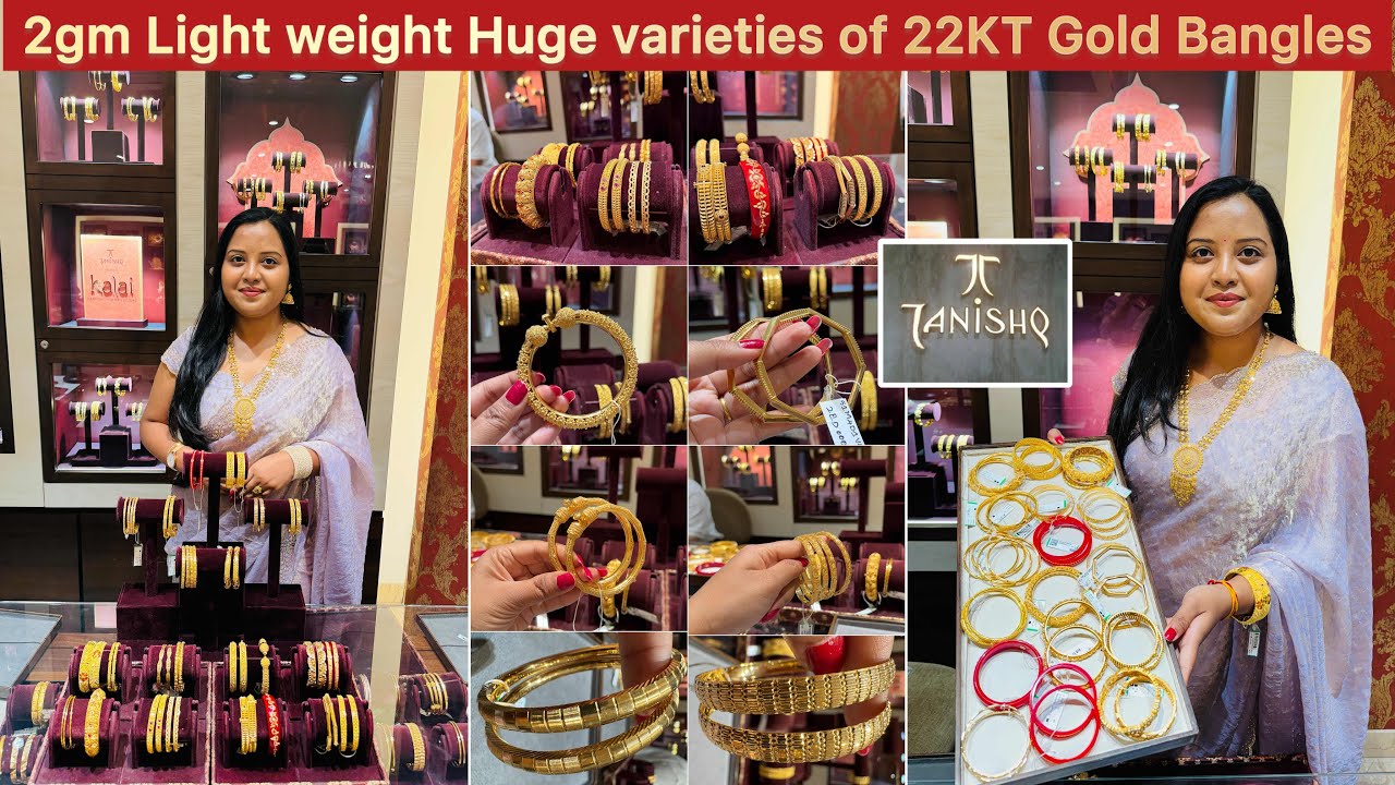 2gm😲😳Light weight “Huge” varities 22KT Gold Bangles from Tanishq | Gold bangles for occasions✨