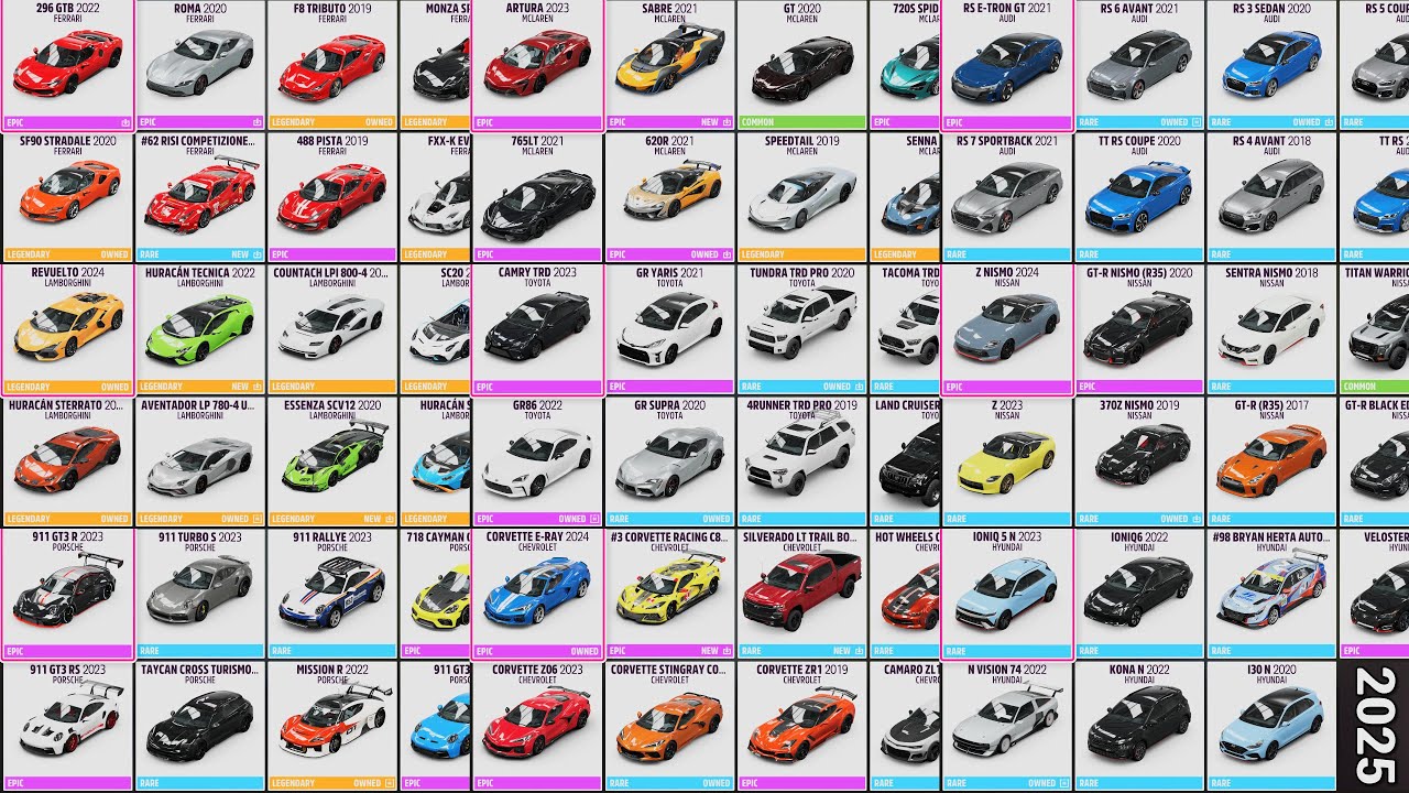 Forza Horizon 5 | Final Car List - Include DLC & Backstage - (900+Cars Complete) [4KPS5Pro]