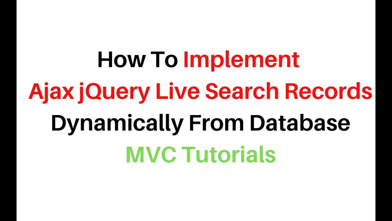 asp.net MVC ajax live search filter records dynamically jquery 3.3.1