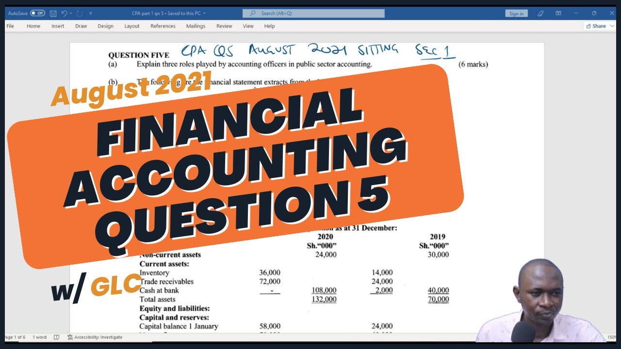 CPA FINANCIAL ACCOUNTING AUGUST 2021 Q5