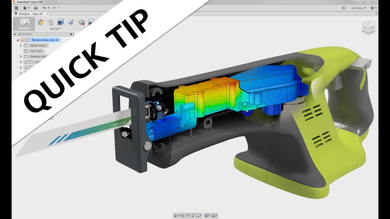 Fusion 360 – Testing Vibration on a Reciprocating Saw