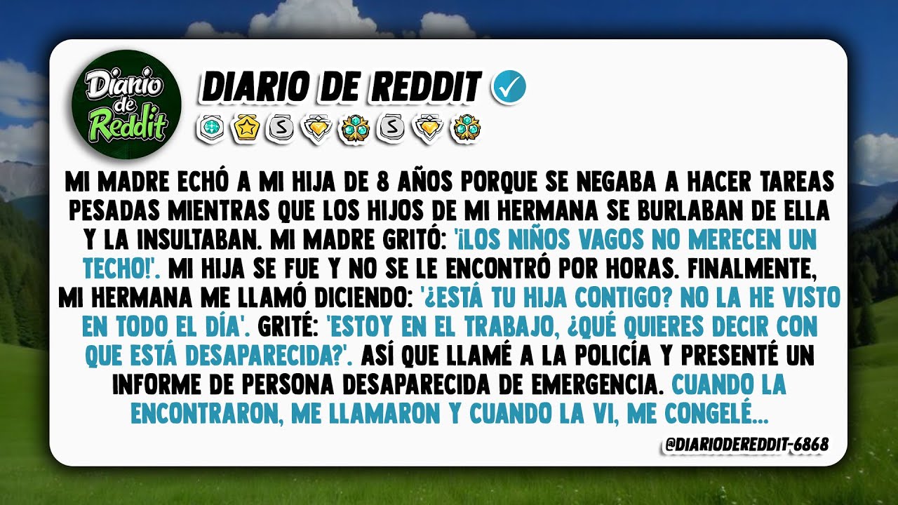 Mi madre corrió a mi hija de 8 años de la casa por negarse a hacer tareas pesadas, cuando la hija de