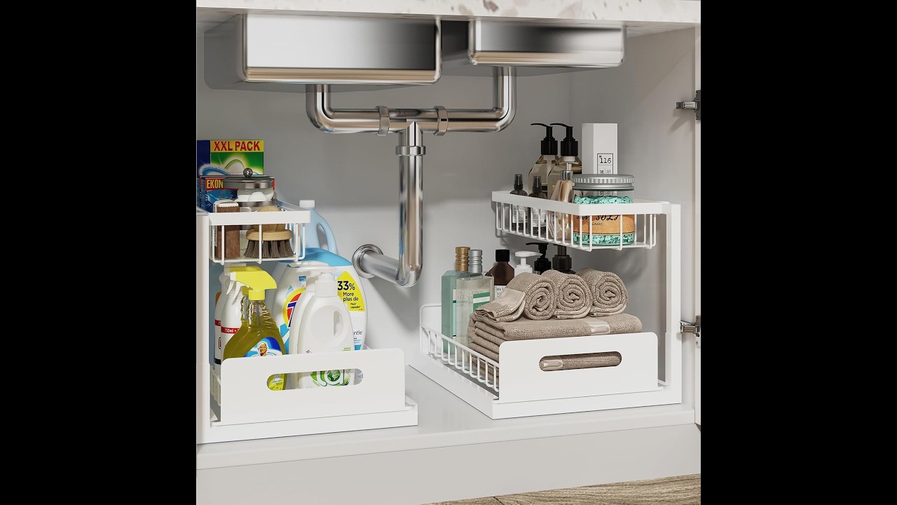 Maximize Under‑Sink Space 😄🧼 2‑Tier Pull‑Out Cabinet Organizer Review