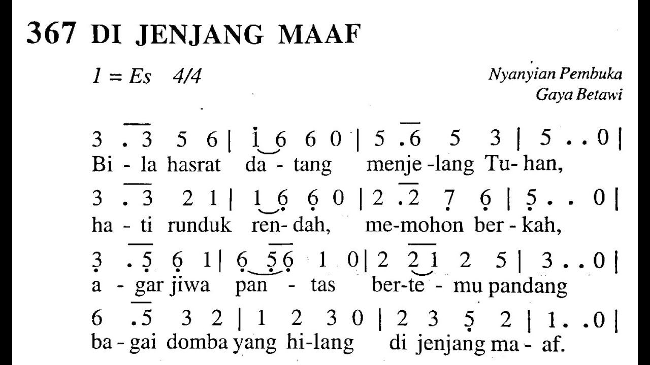 DI JENJANG MAAF - Madah Bakti No. 367
