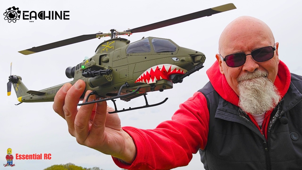 EASY TO FLY ! Bell AH-1 Cobra Attack Helicopter | Eachine E187S with GPS and Stabilisation
