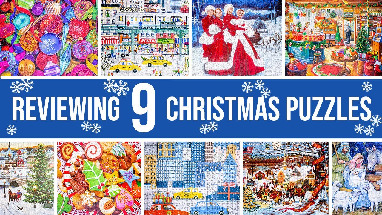 Relaxing Review of 9 Christmas Puzzles by 9 Different Brands! | Springbok, Ceaco, Cobble Hill & MORE