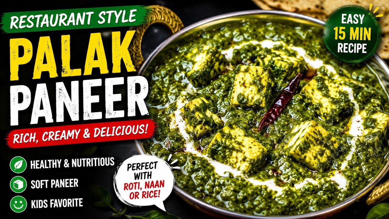 ಪಾಲಕ್ ಪನ್ನೀರ್ ರ್ಮಾಡುವ ವಿಧಾನ/ palak panner resturant style / quick and easy #palakpanner 