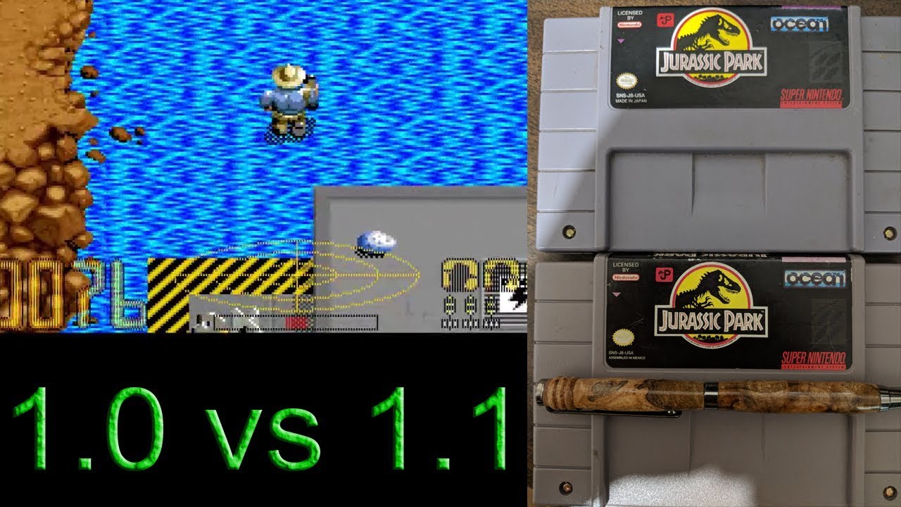 Jurassic Park (SNES) Cart Differences 1.0 vs 1.1 (Rev A)