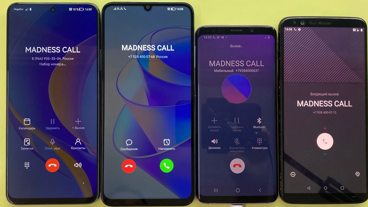Crazy Incoming Call Honor X7a Vs OnePlus 5T & Samsung Galaxy S9 Vs HUAWEI Nova Y90 / Outgoing Call