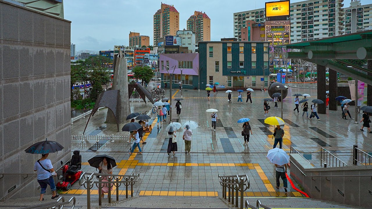 I visited two different places in Cheongnyangni Seoul | Relaxing Rain Sounds for Study 4K HDR