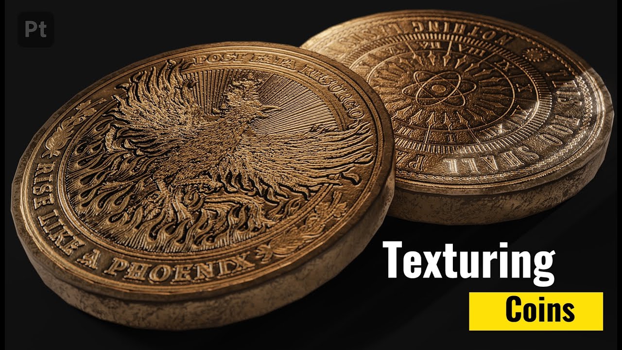 From Simple Mesh to Detailed Coin | Substance Painter